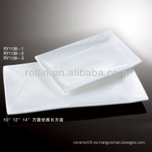 Platos de banquete de porcelana rollin blanco fino